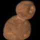 A color view of Ultima Thule showing its true reddish hue.